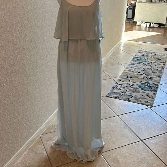 Show Me Your Mumu Womens Medium Caitlin Maxi Dress Ruffle Bridesmaid Blue NWT - Picture 8 of 8